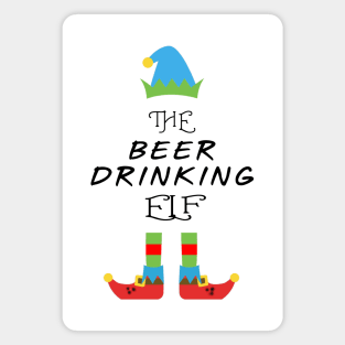 The Beer Drinking Elf Matching Family Group Christmas Party Magnet